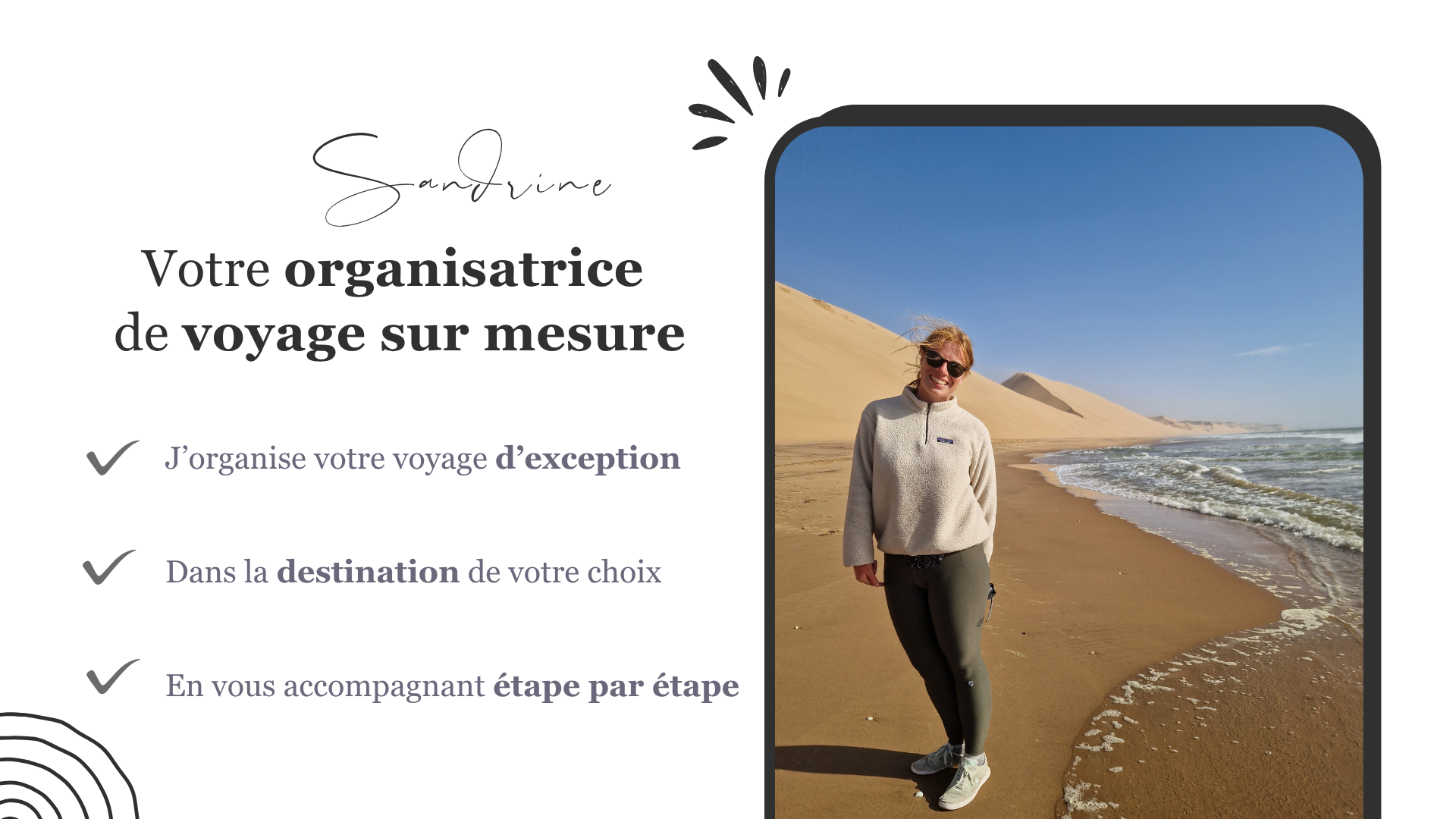 Sandrine - votre organisatrice de voyage sur mesure