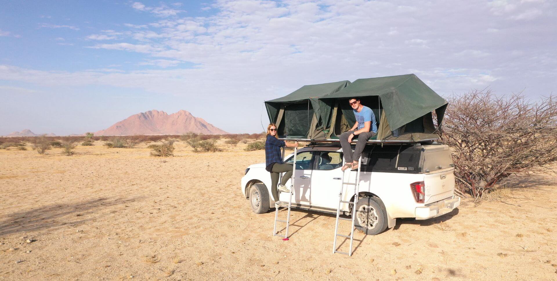 Road trip en namibie en 4x4 avec tente de toit